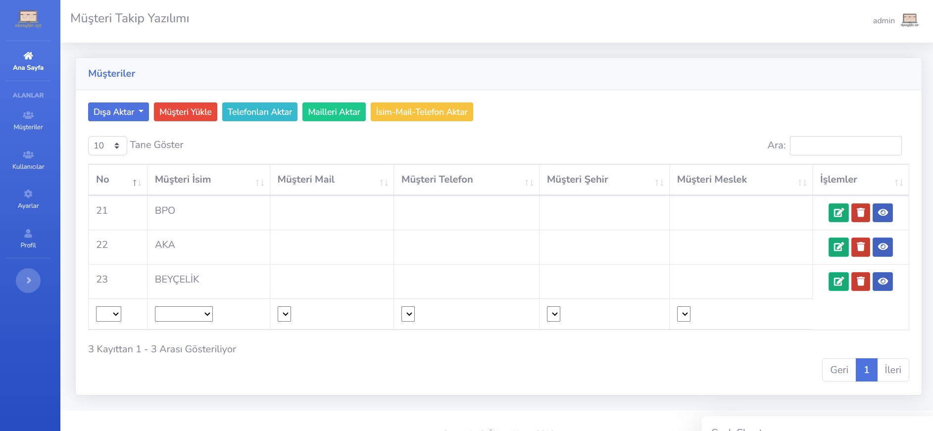 Müşteri Bilgileri Dijital Kayıt Formu Scripti